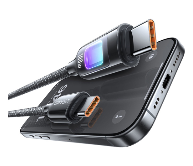 USAMS Kabel 100W USB-C do USB-C 1,2 m stalowy - 1569127 - zdjęcie 3